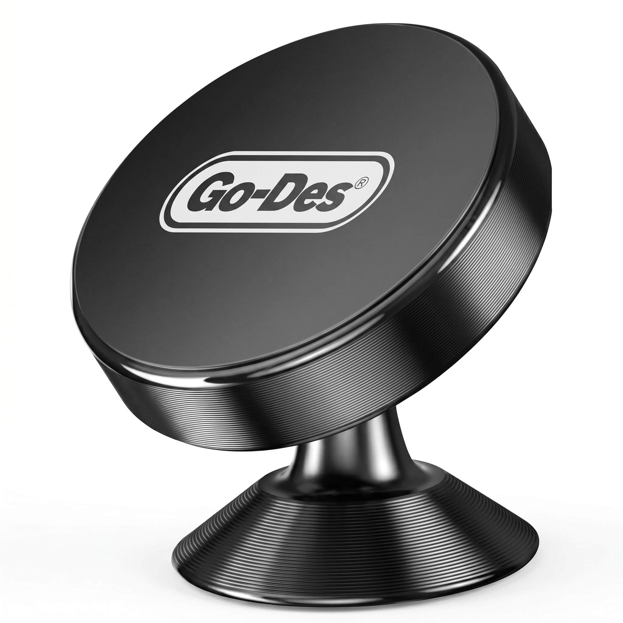 Go-Des HD616 Magnetic Car Phone Holder – 360° Dashboard Mount for Smartphones (Black)